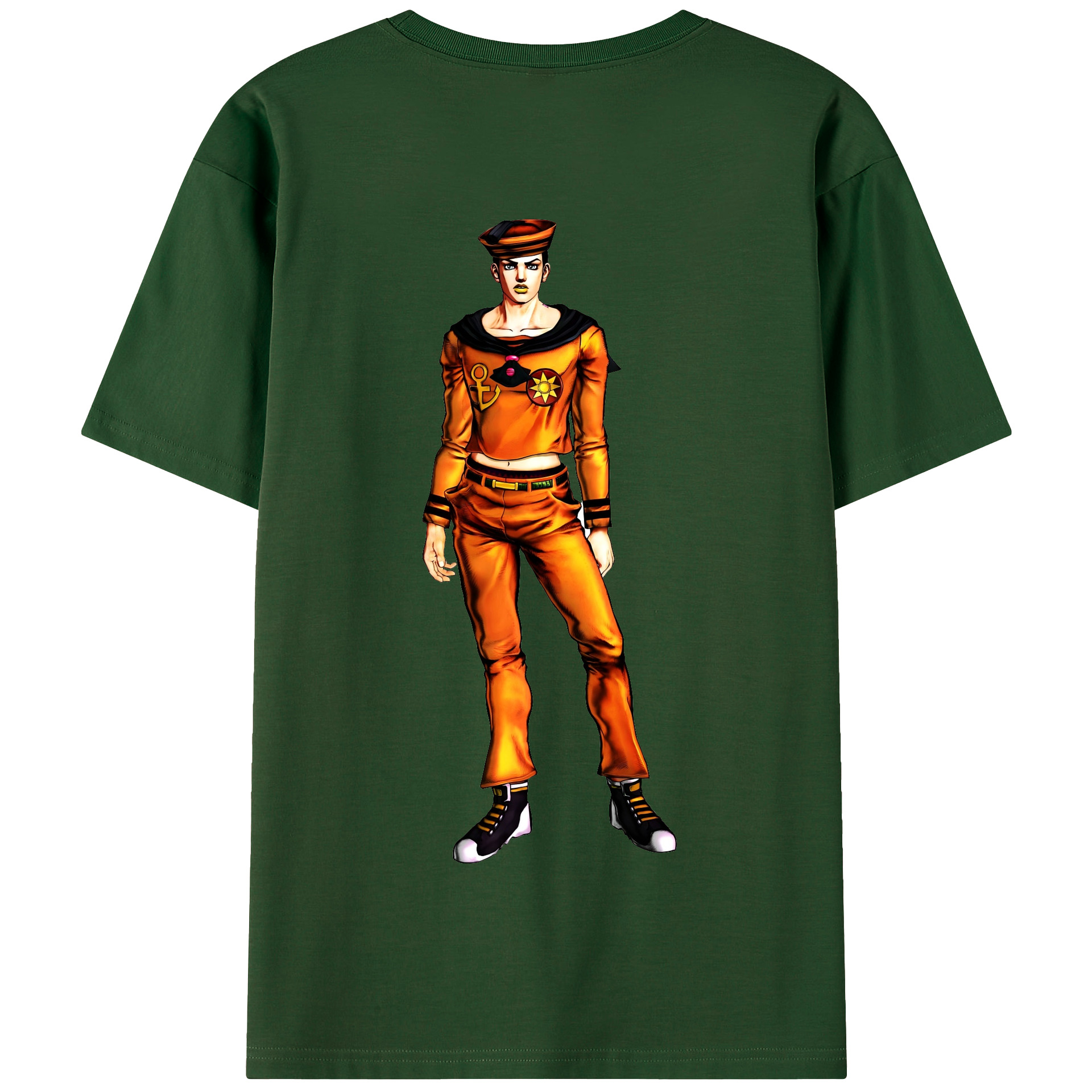 （画像用） ジョジョの奇妙な冒険 東方定助 JoJo's Bizarre Adventure Higashikata Josuke 綿100％半袖Tシャツ（背面プリント）
